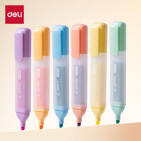 Deli/得力 SK629抗晕染荧光笔霁月色系(混)(6支/盒)