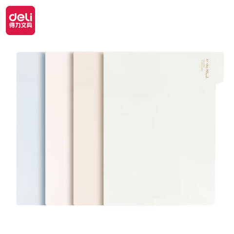 Deli/得力 纽赛NS541文件套A4-单入带背宽(混)(4个/包)