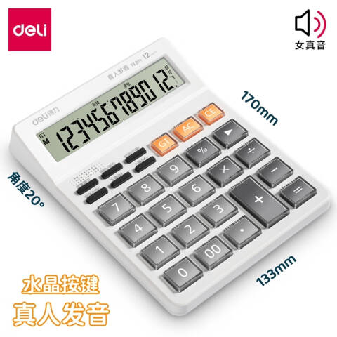 Deli/得力 TE201语音计算器(白)(台)