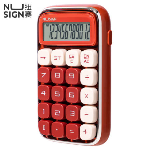 Deli/得力 纽赛NS043桌面计算器(红色)(台)