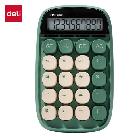 Deli/得力 DF81东方文彩桌面计算器(绿色)(台)