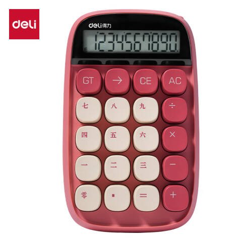 Deli/得力 DF81东方文彩桌面计算器(红色)(台)