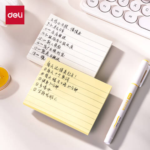Deli/得力 BT301记事贴76mm×101mm100张(白色横线)(本)