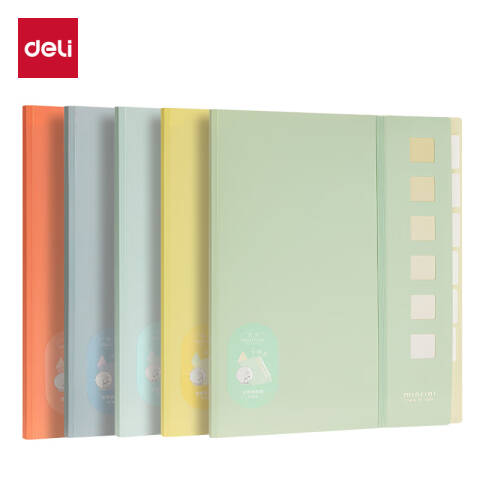 Deli/得力 PQ608觅光A4PP分类资料册(混)(个)
