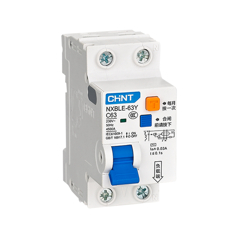 CHINT/正泰 NXBLE-63YH 剩余电流动作断路器 NXBLE-63YH 1P+N C40 50mA 6kA