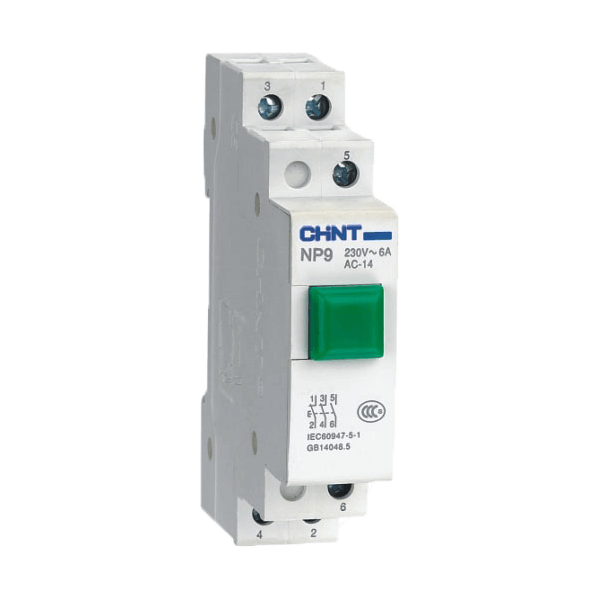 CHINT/正泰 NP9 导轨式按钮 NP9-12D3/1 12V 绿色 带灯(R)