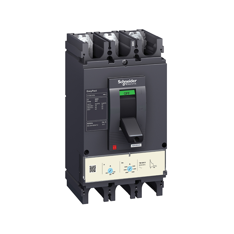 施耐德 CVS交流塑壳配电保护断路器 CVS630N TM600D 3P3D(3P)固定式前接线