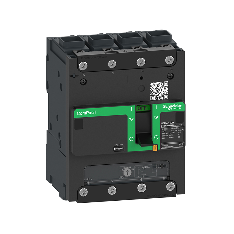 施耐德 NSXm E 塑壳配电保护EverLink NSX100M E TM25D 4P4D 固定式 EVERLINK连接器 (新)