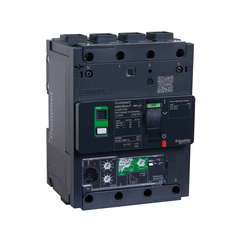 施耐德 NSXm 一体式塑壳漏电保护断路器 VIGINSX160M N MIC4.1(ELCB) 160A 4P EVERLINK连接器