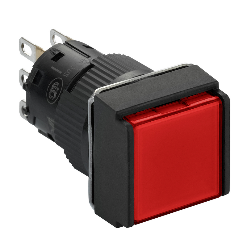 施耐德 国产XB6ECF塑料一体式方形自锁定带灯按钮 XB6ECF4B1F