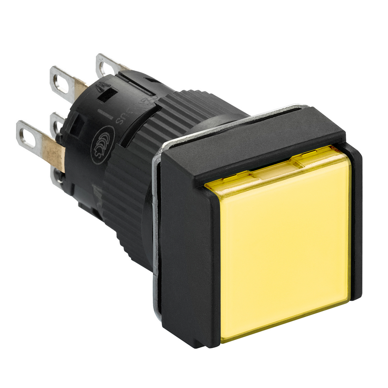 施耐德 国产XB6ECF塑料一体式方形自锁定带灯按钮 XB6ECF5B2F