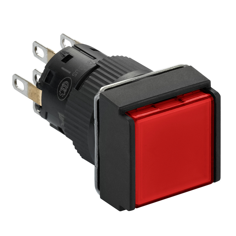 施耐德 国产XB6ECF塑料一体式方形自锁定带灯按钮 XB6-ECF4B2F
