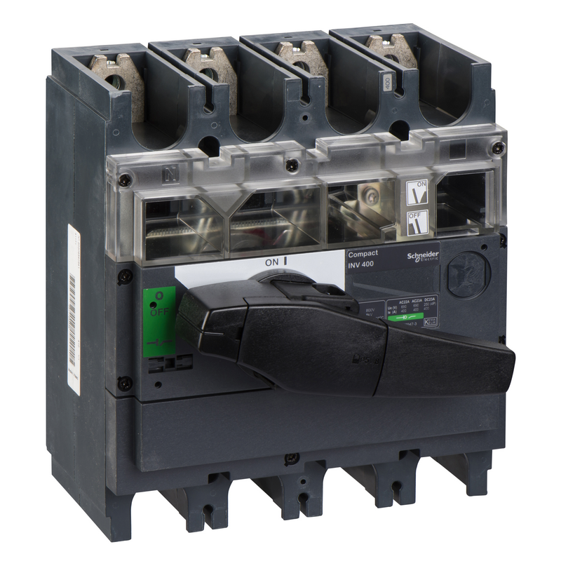 施耐德 INV 隔离开关 INV400 4P 标准产品、黑色手柄带可视断点(31171)