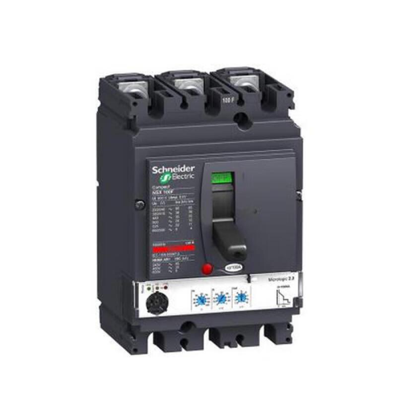 施耐德 NSX AC塑壳配电保护断路器 NSX100F MIC2.2 100A 3P3D (3P) 电操 AC220V 固定式前接线