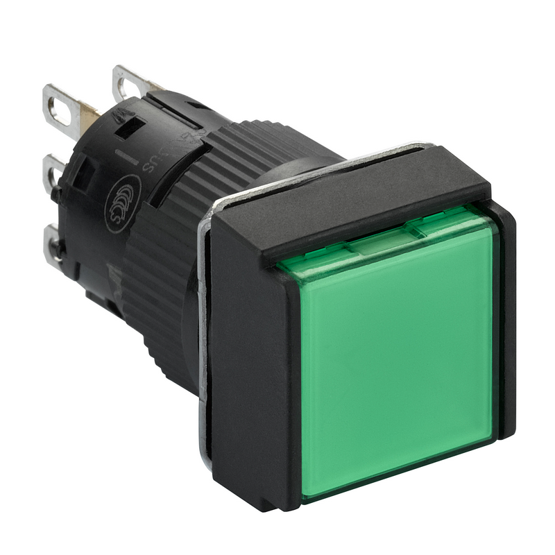 施耐德 国产XB6ECF塑料一体式方形自锁定带灯按钮 XB6-ECF3B1F
