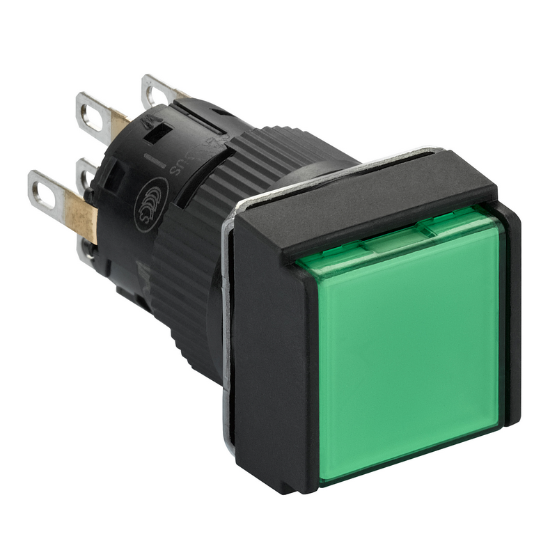 施耐德 国产XB6ECF塑料一体式方形自锁定带灯按钮 XB6-ECF3B2F