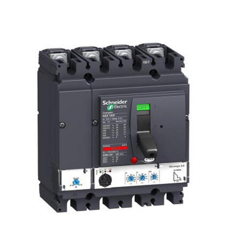 施耐德 NSX AC塑壳配电保护断路器 NSX250N MIC5.2A 250A 4P4D (4P) 电操 AC380V 固定式前接线