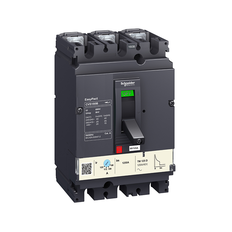 施耐德 CVS交流塑壳配电保护断路器 CVS160B TM160D 3P3D(3P)插入式