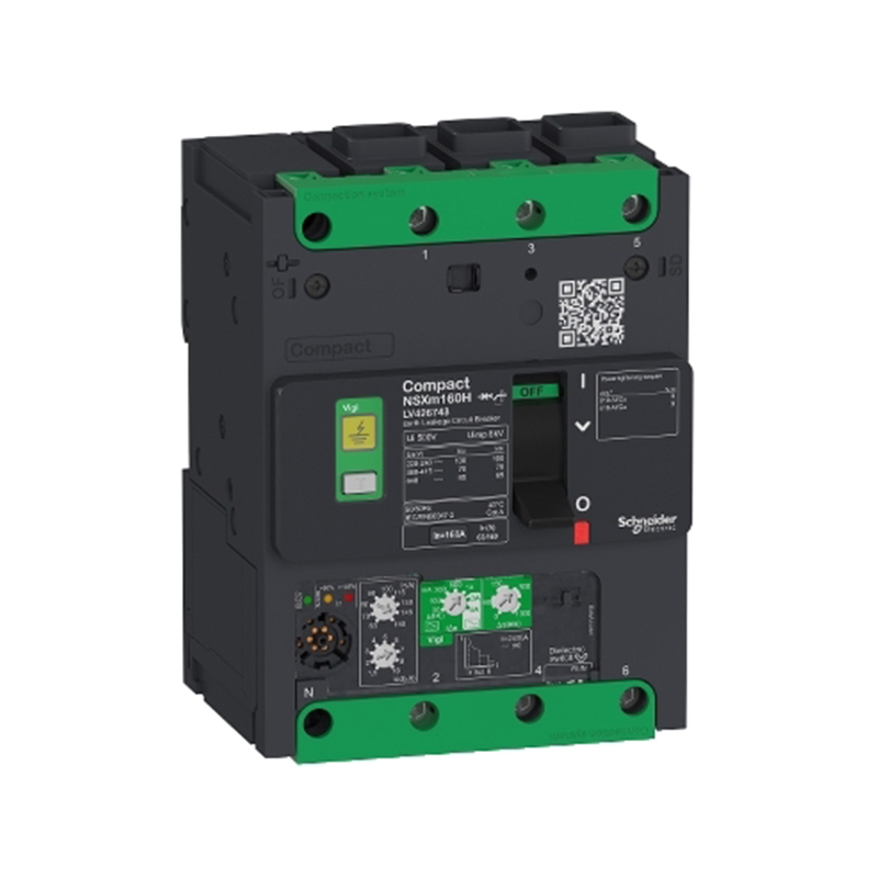施耐德 NSXm 塑壳漏电保护断路器 VIGINSXM160F MIC4.1(ELCB) 160A 3P3D 固定式 EVERLINK连接器