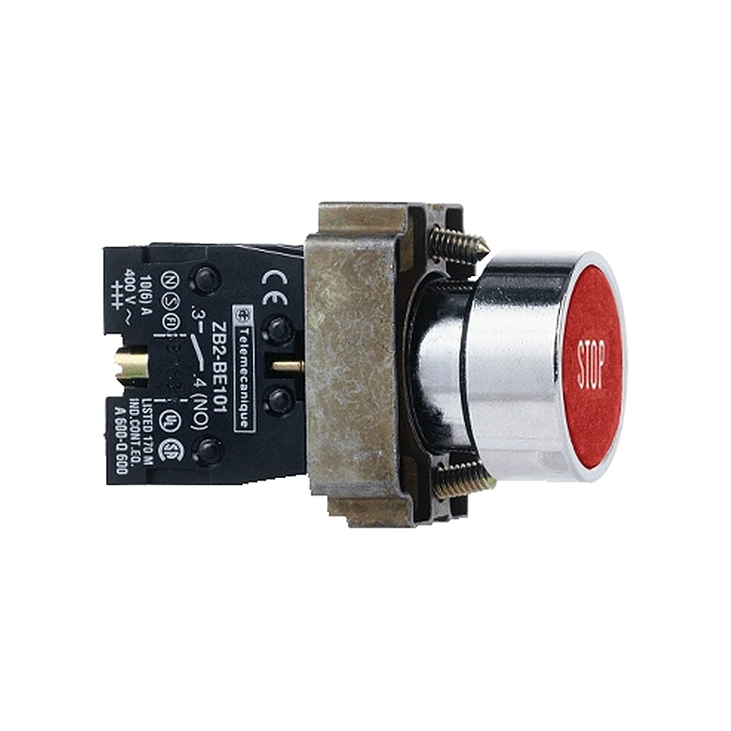 施耐德 XB2B带功能符号平头按钮 XB2BA4342C=ZB2BZ102C+ZB2BA434C