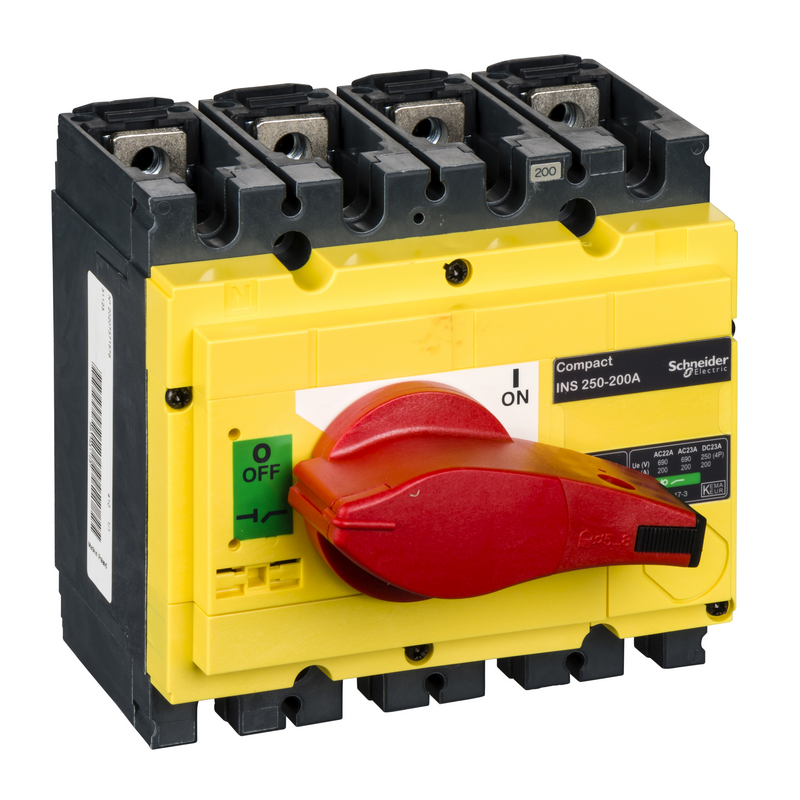 施耐德 INS 负荷隔离开关 INS250 200A 4P RED ROTARY HANDLE-YELLOW