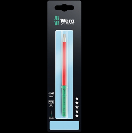 WERA/维拉 不锈钢梅花绝缘螺丝刀杆彩色独立包装Kraftform Kompakt VDE 3067 i TX 10x157mm 05006588001