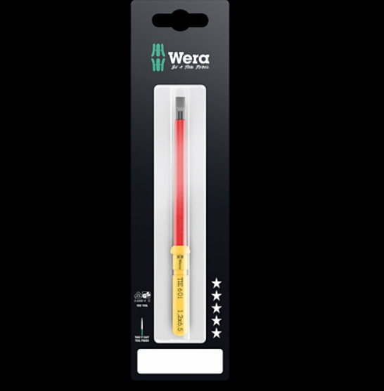 WERA/维拉 一字绝缘螺丝刀杆彩色独立包装Kraftform Kompakt VDE 60 i 0,4x2,5x157 mm TIE SB 05006550001