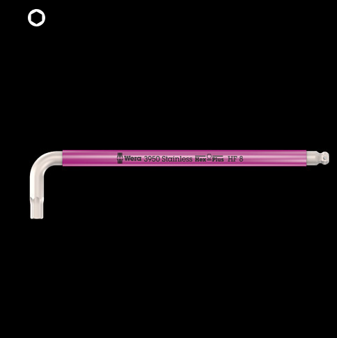 WERA/维拉 不锈钢公制内六角扳手3950 SPKL Hex-Plus HF 3,0 bright pink 05022693001