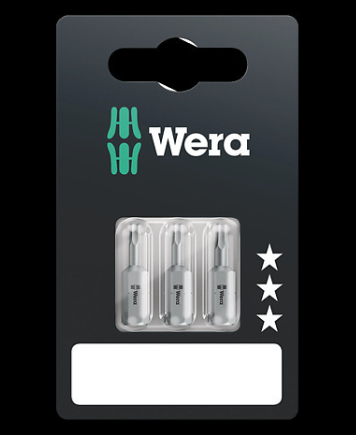 WERA/维拉 840/1 Z Set B SB 展示用批头 840/1 Z Hex-Plus 1 x 4,0x25; 1 x 5,0x25; 1 x 6,0x25; 05073344001