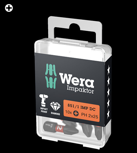 WERA/维拉 851/1 IMP DC Impaktor 批头 PH 1x25 05057615001