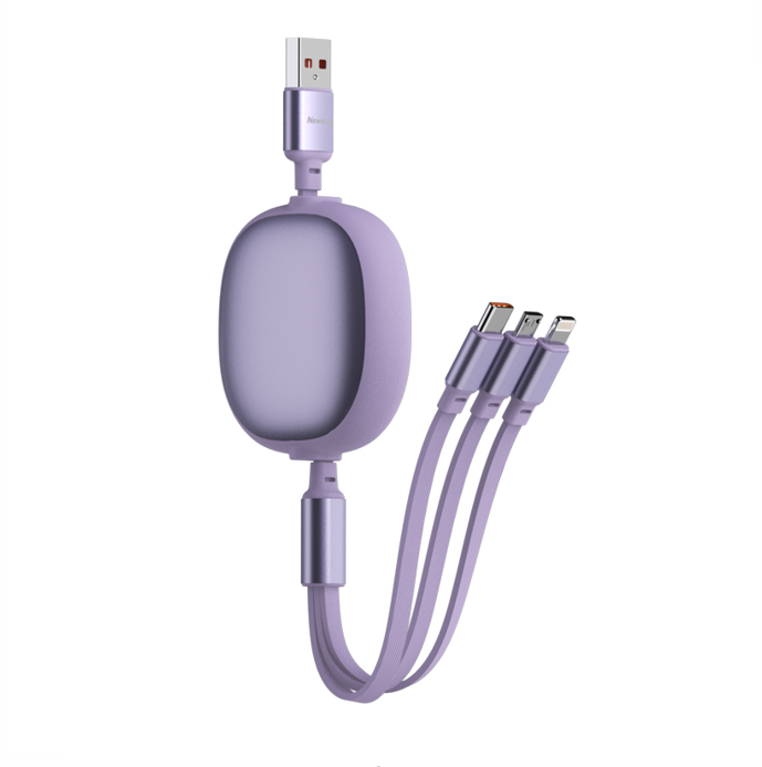 纽曼（Newmine）XS22 三合一伸缩快充线 紫色