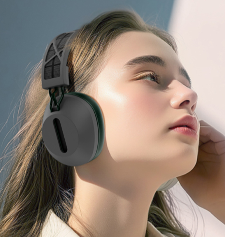 WiWU 太阳能头戴式无线耳机TD-06灰+军绿色
