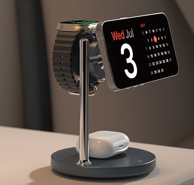 WiWU qi2.2 三合一 空间站风冷磁吸无线充Wi-W041