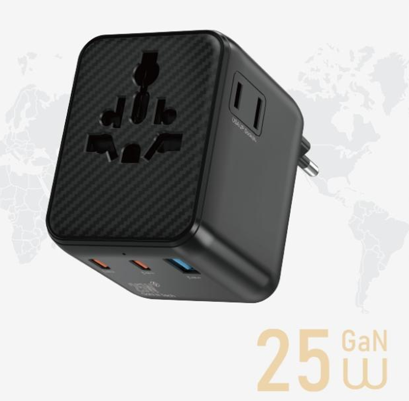 WiWU 战神25W氮化镓快充全球通转换插座 Warrior 25W GaN Universal Adapter