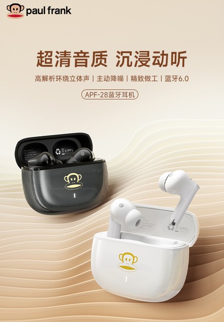 Paul frank/大嘴猴 ANC+ENC入耳式降噪耳机 APF-28星空灰
