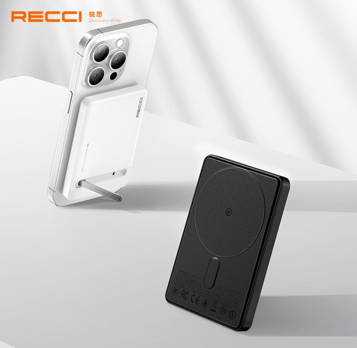 锐思/RECCI 磁吸快充移动电源RPB-W37黑色