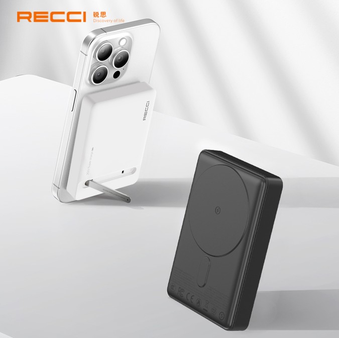锐思/RECCI 磁吸快充移动电源RPB-W38黑色