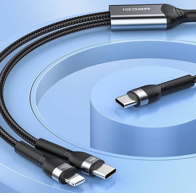 锐思/RECCI 星辉二合一快充数据线PD65W快充线RTC-T16