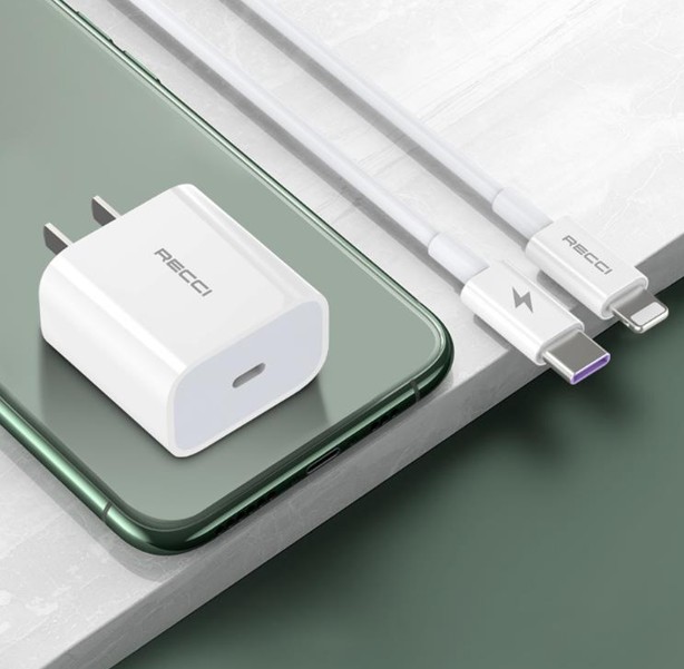 锐思/RECCI 极速PD套装 RCK-08CCL 20W PD充电器+1米快充套装+过CCC认证