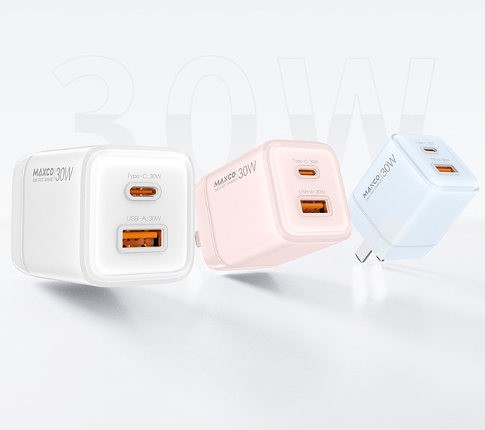 锐思/RECCI 30W氮化快速充电器MC18远峰蓝